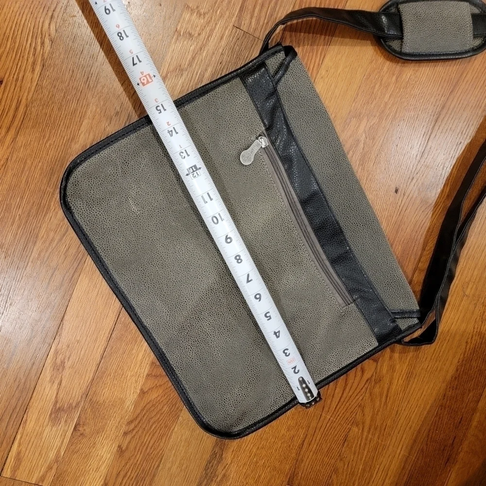 NEW Bellemonde Messenger Bag Gray Black Laptop bag Vegan